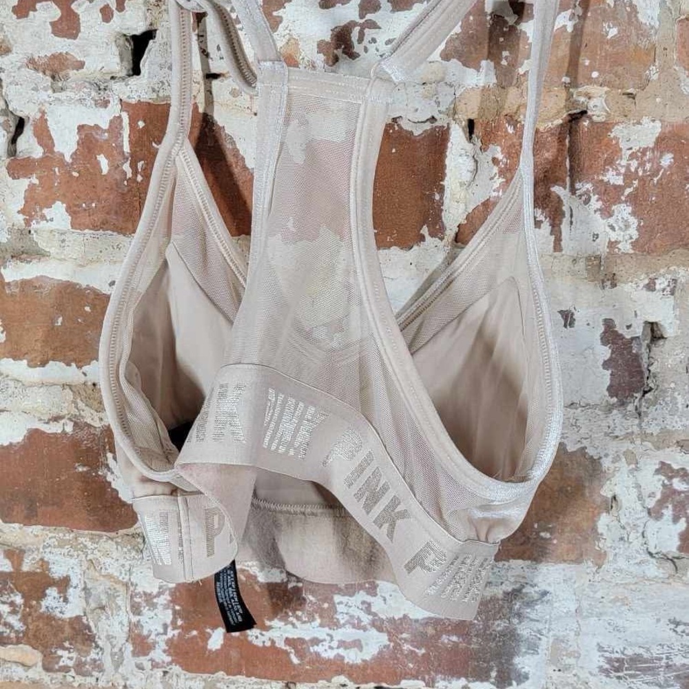 PINK Victoria's Secret Women's Beige Sports Bra